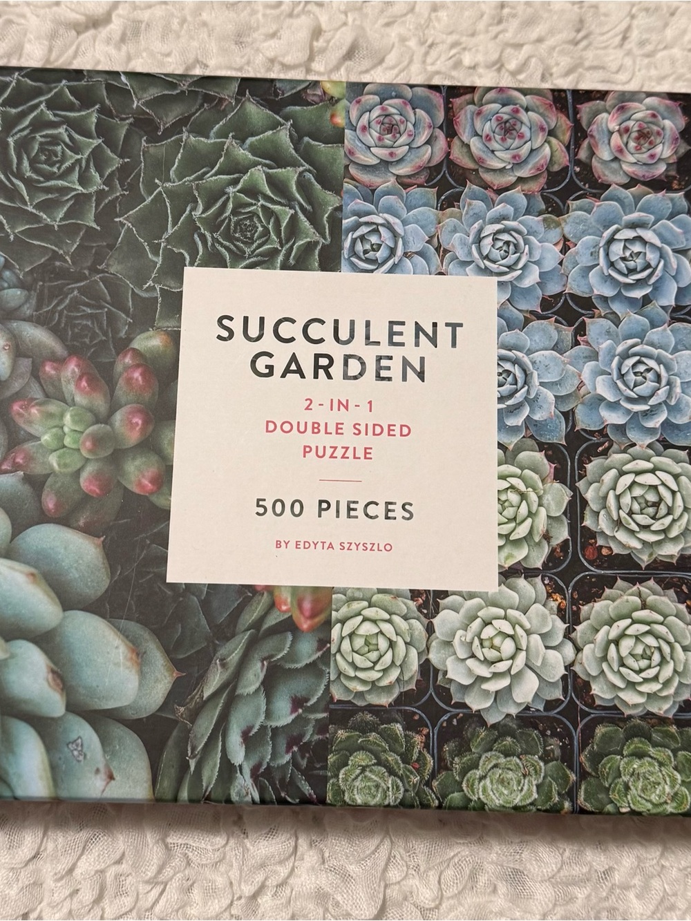Succulent Garden 500-Piece Double-Sided Puzzle